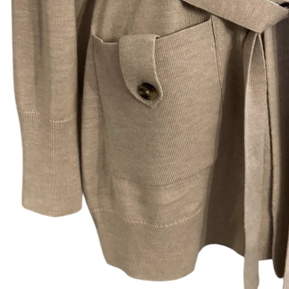 Banana Republic 100% Merino Wool Belted Soft Trench Cardigan Sweater Fall Winter - Picture 4 of 6